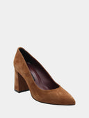 Fluwelen schoenen met hak - Bruin