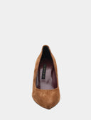 Fluwelen schoenen met hak - Bruin