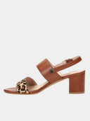 Sandalen met middelhoge hak - Bruin