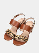 Sandalen met middelhoge hak - Bruin