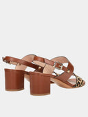Sandalen met middelhoge hak - Bruin