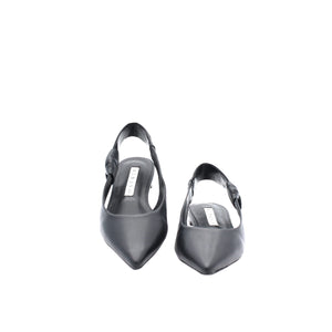 ALBANO - Ballerines slingback pour Femmes plates en cuir - Noir