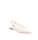 Leren ballerina's - Ivoor