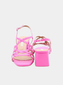Sandalen met middelhoge hak - Fuchsia