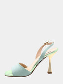 Sandalen met glitters en hak - Zeegroen