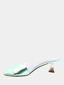 Low-heeled Plexi Mules - Light Mint
