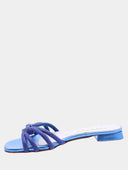 Platte muiltjes met strass voor dames - Blauw