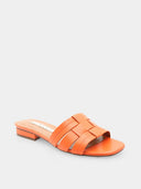 Platte leren muiltjes - Oranje