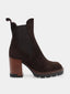 ALBANO - Suede ankle boots - Dark brown