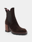 ALBANO - Suede ankle boots - Dark brown