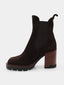 ALBANO - Suede ankle boots - Dark brown