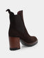 ALBANO - Suede ankle boots - Dark brown