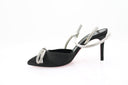 Satijnen pumps met hak - Zwart
