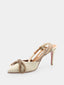 ALBANO - Satijnen sandalen met hak - Goud 