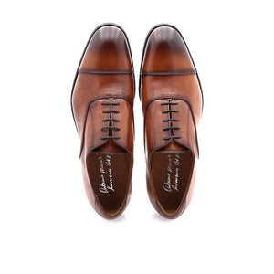 ANTONIO MAURIZI - Richelieu Homme en cuir lisse - Cognac