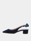 AQUAZZURA - Strik Sling - Middernachtblauw 