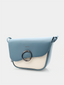 Handtas in retrostijl - blauw en wit