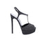 CASADEI® - Sandales Plateformes Femmes en cuir - Denim Noir