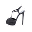 CASADEI® - Sandales Plateformes Femmes en cuir - Denim Noir