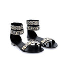 Leren sandalen - Zwart