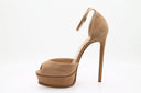 Sandalen met plateauzool - Camel