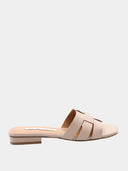 Flat leather mules - Beige