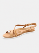 Lage leren sandalen - Beige