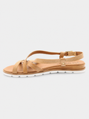 Lage leren sandalen - Beige