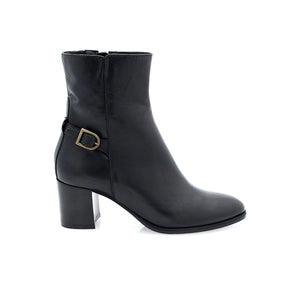 ELISA LANCI - Bottines pour Femmes en cuir à talon semi-circulaire moyen - Noir