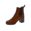 THE FLEXX - Bottines Chelsea pour Femmes à talon en cuir - Cognac