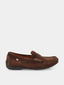  mocassins Fluchos Samoa Afelpado en cuir suédé chocolat, mocassins bruns en daim Fluchos Samoa, chaussures confortables Fluchos Samoa Afelpado chocolat, mocassins en cuir suédé avec semelle noire et couture beige Fluchos
