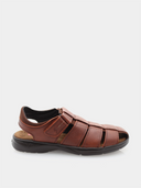 sandales Fluchos Dozer Salvate en cuir brun, sandales semi-fermées en cuir suède marron Fluchos, sandales confortables Fluchos Dozer Salvate, sandales marron respirantes avec semelle amortissante