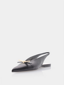 Bow Flat Slingback - Black