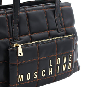 LOVE MOSCHINO® - Sac Femmes porté épaule matelassé avec logo doré - Noir