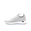 Dames lage sneakers van mesh met logo in reliëf - Grijs