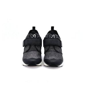 NATURINO - Baskets Filles tissu en glitter - Noir/Gris