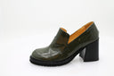 Lakleren mocassins - Olijfgroen