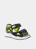 Sandales pour garçons - Noir & jaune fluo
