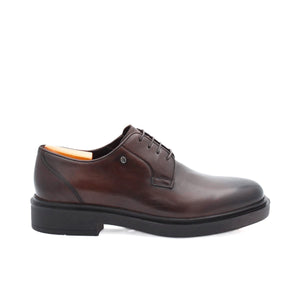 ROBERTO SERPENTINI - Derby Homme en cuir lisse - Marron foncé