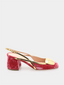 RUPERT SANDERSON - Cavalla Sling Velvet - Magenta