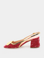 RUPERT SANDERSON - Cavalla Sling Velvet - Magenta