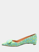RUPERT SANDERSON - New Aga Ballerina - Blue/Green