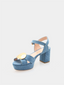 RUPERT SANDERSON - Deirdre Plateau Sandal - Blue