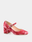 RUPERT SANDERSON - Carmen Mary Jane Velvet - Roze 
