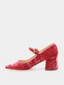 RUPERT SANDERSON - Carmen Mary Jane Velvet - Roze 