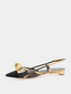RUPERT SANDERSON - Fay 05 Bow Sling - Goud en Zwart 