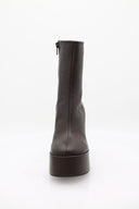 Enkellaarsjes met hak (11,5 cm) - Donkerbruin