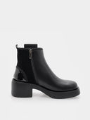 Bottines chunky en cuir à bijoux – Noir - Marque Italienne Luciano Barachini
