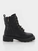 Bottines biker à ornements métalliques – Noir - Marque Italienne Luciano Barachini