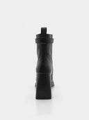 Bottines en cuir à zip frontal et talon haut – Noir - Marque Italienne Emanuélle Vee